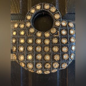Vintage Black and Gold Embellished Women's Bag